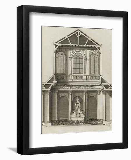 coupe sur la largeur , sur l'autel , de la chapelle de la Communion , bâtie en 1733 dans l'église-Jacques-François Blondel-Framed Giclee Print