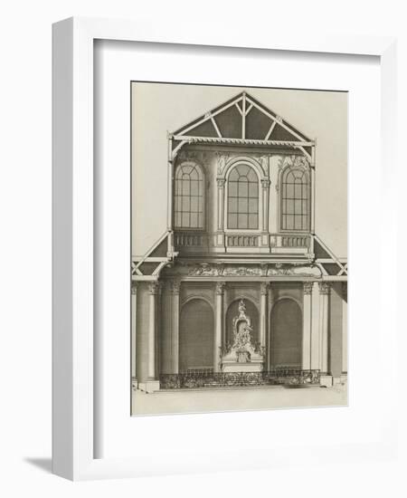 coupe sur la largeur , sur l'autel , de la chapelle de la Communion , bâtie en 1733 dans l'église-Jacques-François Blondel-Framed Giclee Print