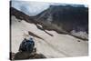 Couple Admiring the Mutnovsky Volcano, Kamchatka, Russia, Eurasia-Michael Runkel-Stretched Canvas