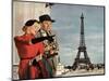 Couple and Eiffel Tower-null-Mounted Giclee Print