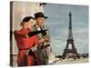 Couple and Eiffel Tower-null-Stretched Canvas