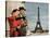 Couple and Eiffel Tower-null-Stretched Canvas