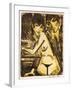 Couple at a Table (Self Portrait with Maschka - Absinthe Drinker)-Otto Mueller-Framed Giclee Print