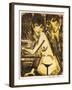 Couple at a Table (Self Portrait with Maschka - Absinthe Drinker)-Otto Mueller-Framed Giclee Print