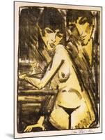 Couple at a Table (Self Portrait with Maschka - Absinthe Drinker)-Otto Mueller-Mounted Giclee Print