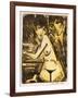 Couple at a Table (Self Portrait with Maschka - Absinthe Drinker)-Otto Mueller-Framed Giclee Print