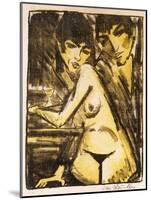 Couple at a Table (Self Portrait with Maschka - Absinthe Drinker)-Otto Mueller-Mounted Giclee Print