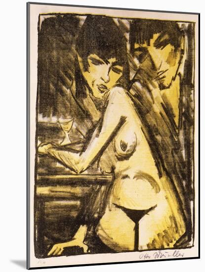 Couple at a Table (Self Portrait with Maschka - Absinthe Drinker)-Otto Mueller-Mounted Giclee Print