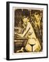 Couple at a Table (Self Portrait with Maschka - Absinthe Drinker)-Otto Mueller-Framed Premium Giclee Print