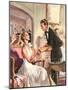 Couple at Fancy Dress Ball-null-Mounted Art Print