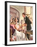 Couple at Fancy Dress Ball-null-Framed Art Print