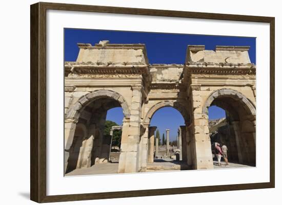 Couple at Mazeus and Mithriadates Gate, Roman Ruins of Ancient Ephesus, Near Kusadasi-Eleanor Scriven-Framed Photographic Print