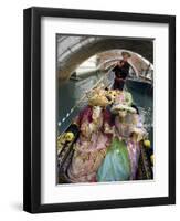 Couple at the Annual Carnival Festival Enjoy Gondola Ride, Venice, Italy-Jim Zuckerman-Framed Photographic Print