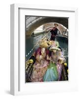 Couple at the Annual Carnival Festival Enjoy Gondola Ride, Venice, Italy-Jim Zuckerman-Framed Photographic Print