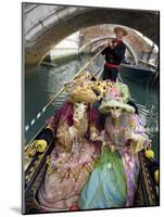 Couple at the Annual Carnival Festival Enjoy Gondola Ride, Venice, Italy-Jim Zuckerman-Mounted Photographic Print