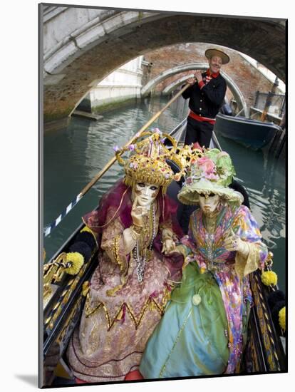 Couple at the Annual Carnival Festival Enjoy Gondola Ride, Venice, Italy-Jim Zuckerman-Mounted Photographic Print