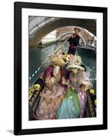 Couple at the Annual Carnival Festival Enjoy Gondola Ride, Venice, Italy-Jim Zuckerman-Framed Photographic Print