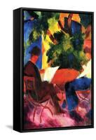 Couple At The Garden Table-Auguste Macke-Framed Stretched Canvas