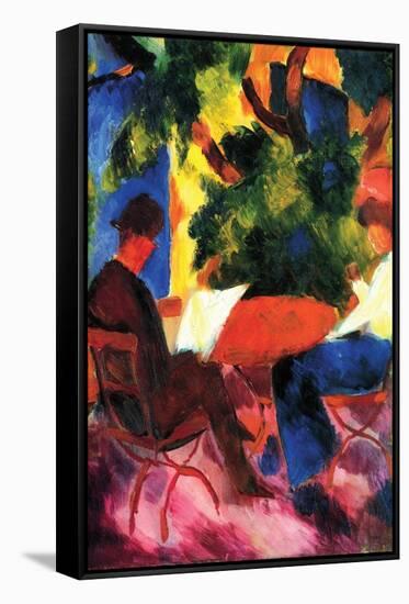 Couple at the Garden Table-Auguste Macke-Framed Stretched Canvas