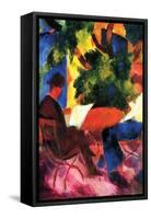 Couple at the Garden Table-Auguste Macke-Framed Stretched Canvas