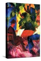 Couple at the Garden Table-Auguste Macke-Stretched Canvas