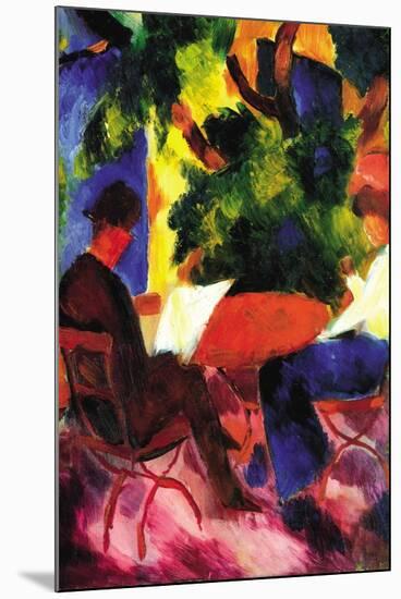 Couple At The Garden Table-Auguste Macke-Mounted Art Print