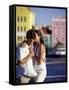 Couple at the Willemstad Waterfront, Curacao, Caribbean-Greg Johnston-Framed Stretched Canvas