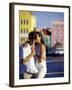 Couple at the Willemstad Waterfront, Curacao, Caribbean-Greg Johnston-Framed Photographic Print