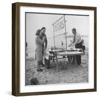 Couple Buying Seafood at Blackpool Beach-Ian Smith-Framed Photographic Print