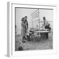 Couple Buying Seafood at Blackpool Beach-Ian Smith-Framed Photographic Print