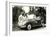 Couple by Small Car-null-Framed Art Print