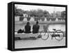 Couple by the Kyobashigawa River, Hiroshima, Japan-Walter Bibikow-Framed Stretched Canvas