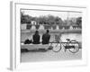 Couple by the Kyobashigawa River, Hiroshima, Japan-Walter Bibikow-Framed Photographic Print