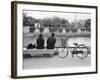 Couple by the Kyobashigawa River, Hiroshima, Japan-Walter Bibikow-Framed Photographic Print