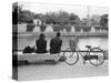 Couple by the Kyobashigawa River, Hiroshima, Japan-Walter Bibikow-Stretched Canvas
