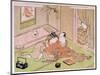Couple Caressing under the Gaze, 18Th Century (Print)-Kitagawa Utamaro-Mounted Giclee Print