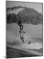 Couple Competing in the National Water Skiing Championship Tournament-null-Mounted Photographic Print