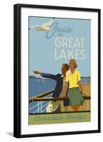 Couple, Cruise the Great Lakes Canadian Pacific-null-Framed Giclee Print