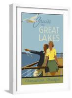 Couple, Cruise the Great Lakes Canadian Pacific-null-Framed Giclee Print