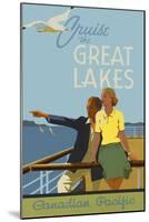 Couple, Cruise the Great Lakes Canadian Pacific-null-Mounted Giclee Print