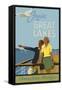 Couple, Cruise the Great Lakes Canadian Pacific-null-Framed Stretched Canvas
