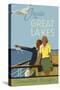 Couple, Cruise the Great Lakes Canadian Pacific-null-Stretched Canvas