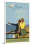 Couple, Cruise the Great Lakes Canadian Pacific-null-Framed Giclee Print