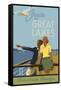 Couple, Cruise the Great Lakes Canadian Pacific-null-Framed Stretched Canvas