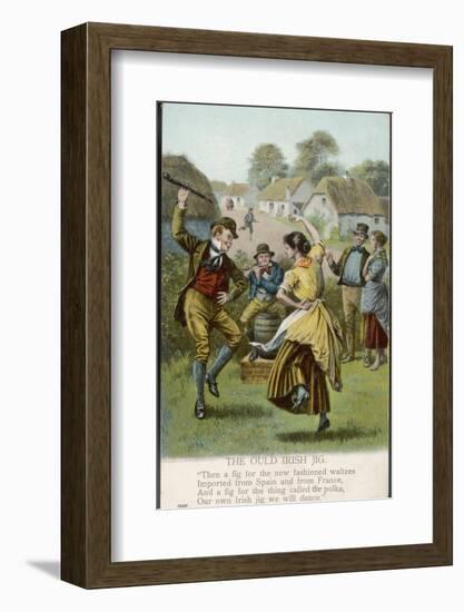 Couple Dance an Irish Jig on the Village Green-null-Framed Photographic Print