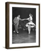 Couple Dancing in a Jitterbug Contest-Peter Stackpole-Framed Photographic Print