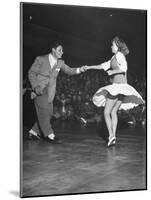 Couple Dancing in a Jitterbug Contest-Peter Stackpole-Mounted Photographic Print