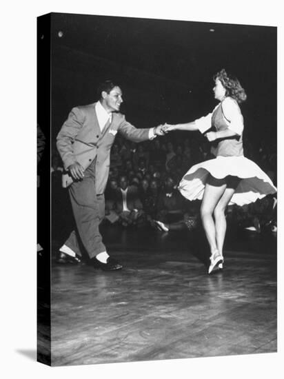 Couple Dancing in a Jitterbug Contest-null-Stretched Canvas