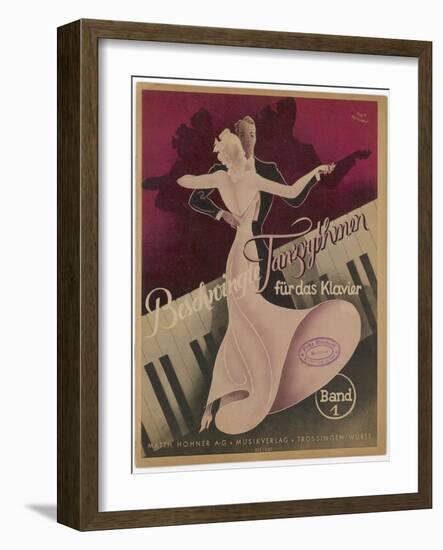 Couple Dancing to Popular Songs of the Day Such as Schade Dass Man Per Telefon Nicht Kussen Kann-Knut Hilscher-Framed Photographic Print