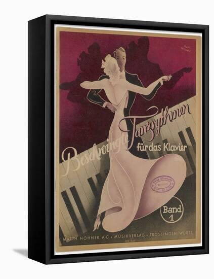 Couple Dancing to Popular Songs of the Day Such as Schade Dass Man Per Telefon Nicht Kussen Kann-Knut Hilscher-Framed Stretched Canvas